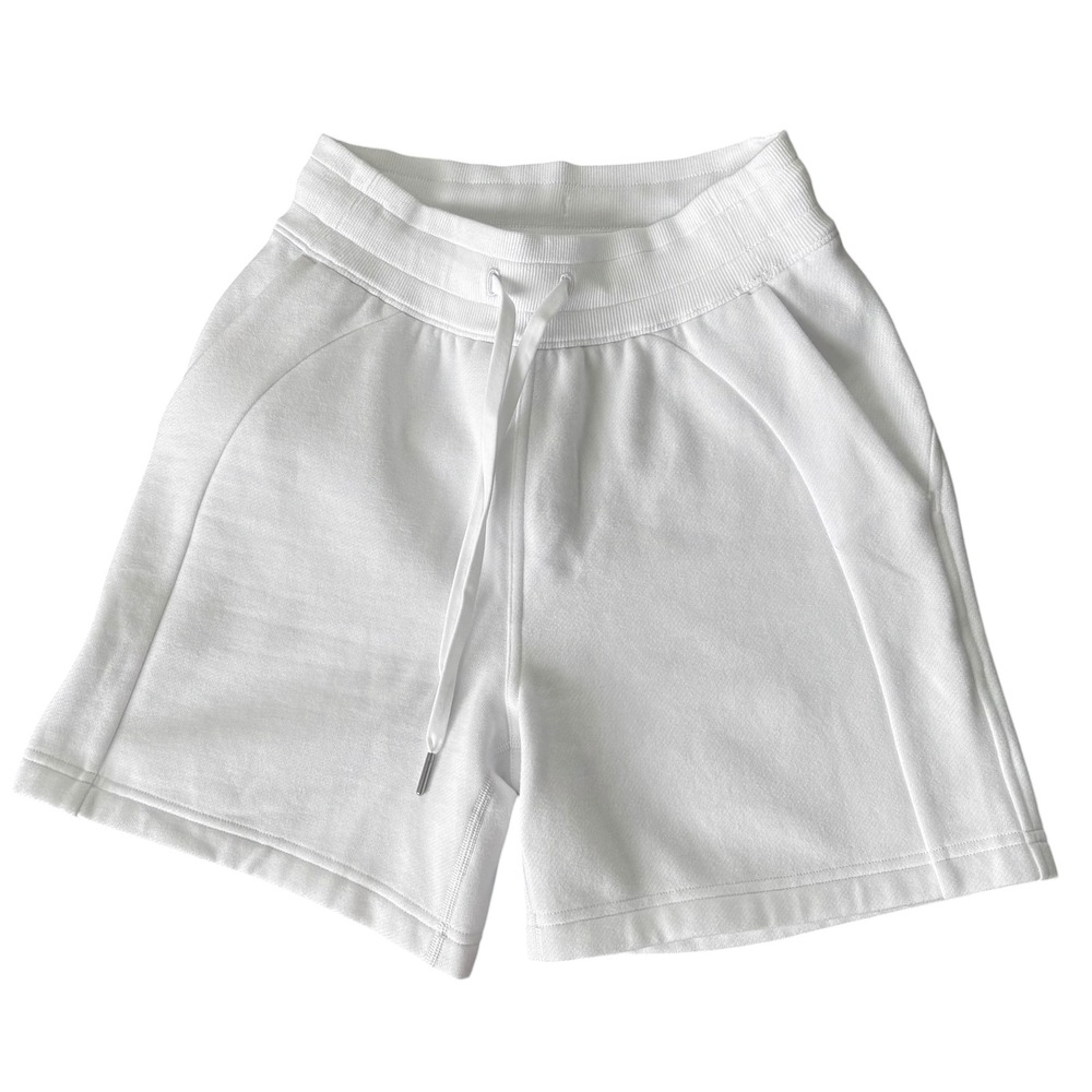 Lululemon Scuba High-Rise Short 5 White Athletic Fleece Shorts LW7CBOS Size 2